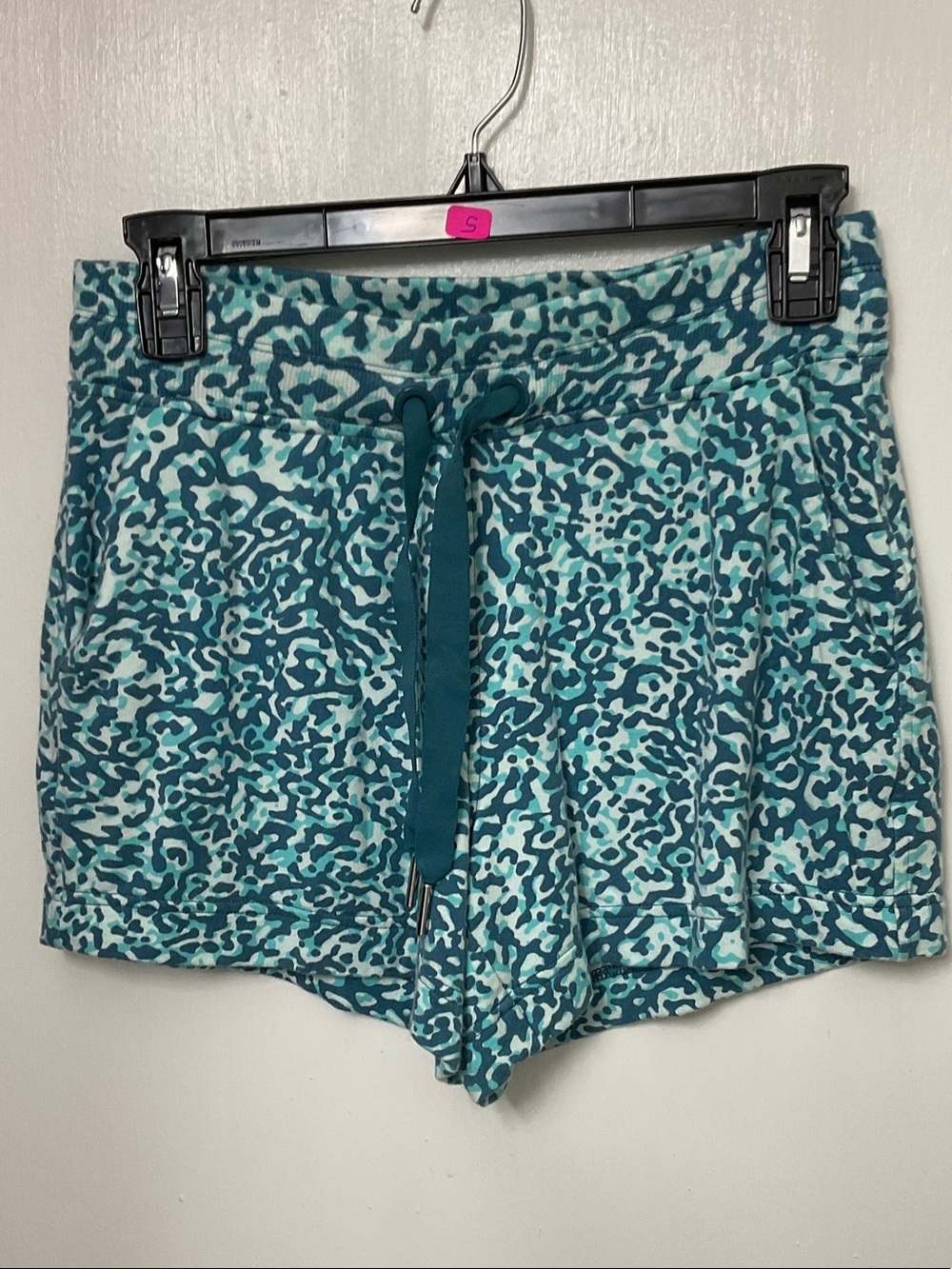 Athleta Teal and Aqua Printed Drawstring Shorts